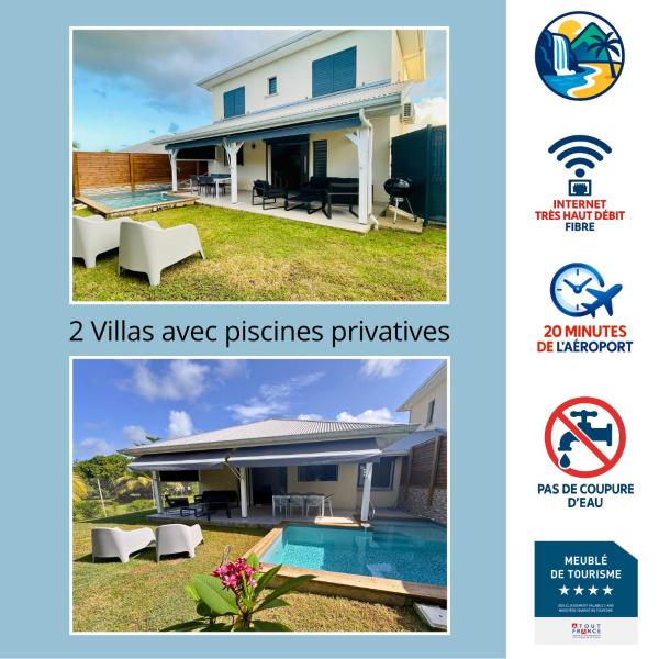 Villas Kanisi 2 et 3 chambres, piscines privatives, Boek  Basse-Terre Hotels met een Zwembad, Zwembad