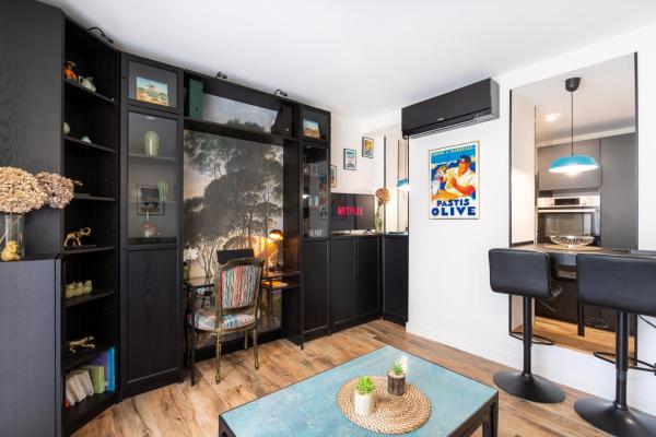 T2 Cosy Centre Ville - Lit Queen size - 1 place de parking offerte, Boek  Carry-le-Rouet Carros