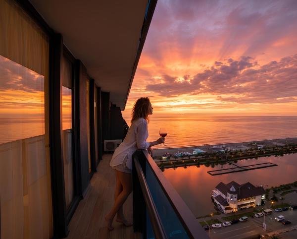 Panorama Luxery hotel- Sea view, Boek  Hotels in Ajara met zwembad, Zwembad